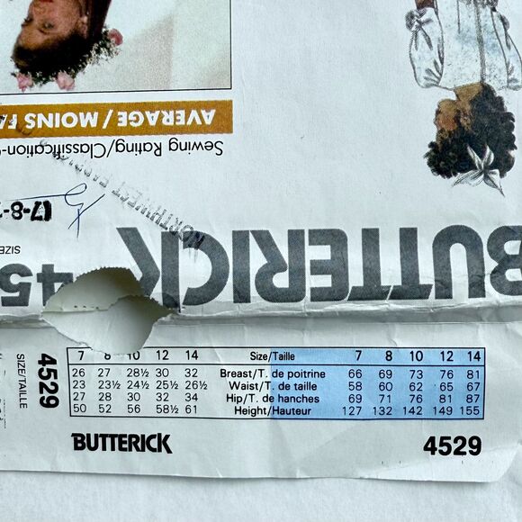 BUTTERICK SEWING PATTERN 4529 GIRLS FLOWER GIRL JUNIOR BRIDESMAID DRESS 7-10 UC - Picture 2 of 3